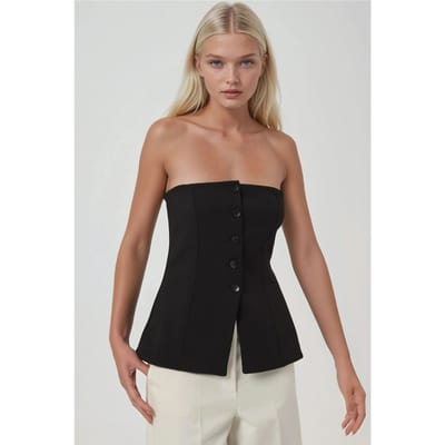 Bandeau Knopdetail Aansluitende Top
