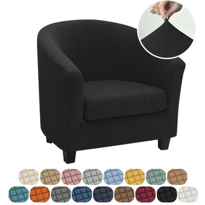 1Set Polar Fleece Club Fauteuilhoezen Elastische Kuipbankhoezen Enkele Relax Bar Fauteuil Overtrekken Effen Kleur Meubelbeschermer