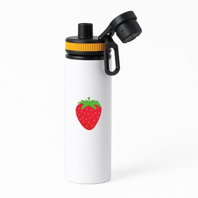 Hacebo® - Aardbeien waterfles met draaidop oranje - Fruitschaal - Fruit liefhebbers - Aardbei - vrucht - gezond eten - fruit - water fles - 850ML