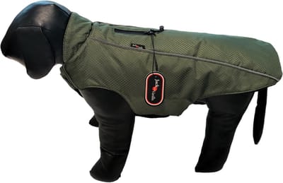 Jack And Vanilla Expedition hondenjas - Maat S - Ruglengte 30 cm - Honden jas - Jas hond - Regenjas hond - Hondenjas waterdicht - Honden regenjas - Olijfgroen