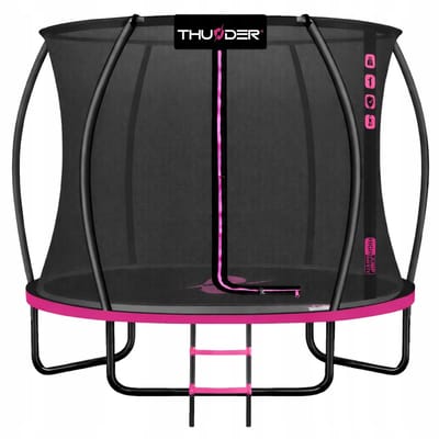 Thunder Trampoline 305 cm – Ronde Tuintrampoline – Max. 150 kg – Met Ladder – Roze