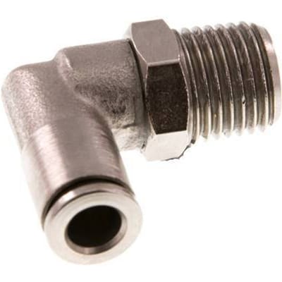 6mm x R1/4'' 90 graden L-verbinding Messing Insteekfitting Buitendraad Draaibaar FKM [2 Stuks]