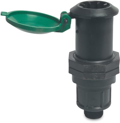 Kogelafsluiter pp buitendraad zwart / groen 3/4 inch 1 stuk Deltafix