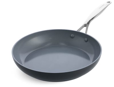 GreenPan Valencia Pro Aluminium Koekenpan 28cm - PFAS-vrije antikleeflaag - Koekenpan inductie - Keramische koekenpan - Ovenbestendig 220°C - RVS handgrepen - Grijs