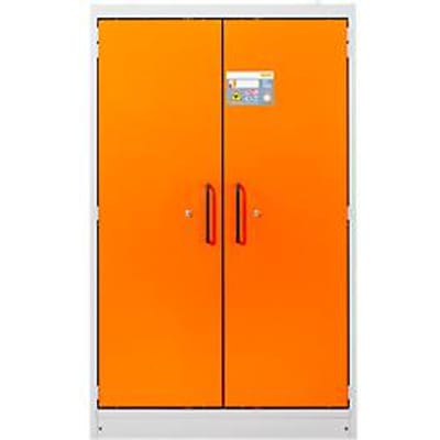 Cemo veiligheidskast type 90 PROline 12/20, zelfsluitende deuren, B 1200 x D 600 x H 1950 mm, 33 liter, grijs/oranje