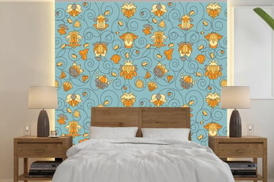 Behang - Fotobehang Patronen - Vintage - Bloemen - Breedte 240 cm x hoogte 240 cm