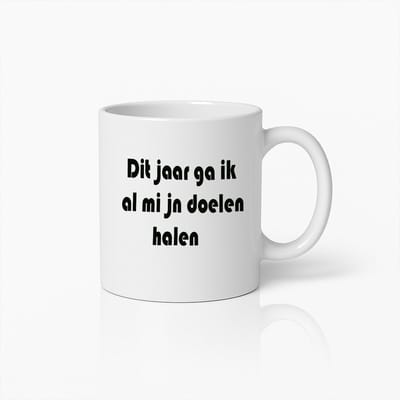 Dit Jaar Ga Ik Al Mijn Doelen Halen" Motiverende Mok – Inspirerende Keramische Koffiebeker – Perfect Cadeau voor Doelgerichte Mensen