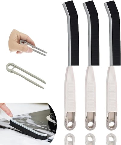 Set van 3 Hoekreinigingsborstels met Hangfunctie en Clip, Ideaal voor Tegels, Badkamer en Keuken, Perfect voor Smalle Kieren en Hoeken