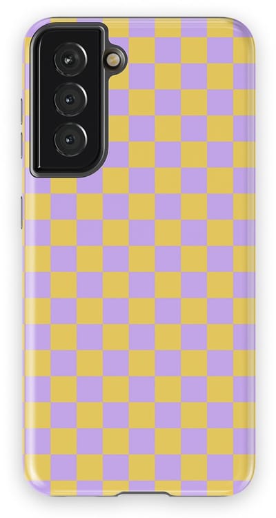 Design Hoesje Samsung Galaxy S21 | Geschikt Voor Mag | Tiny Squares Checkered Print | Backcover Samsung Galaxy S21 Lilac Lemonade