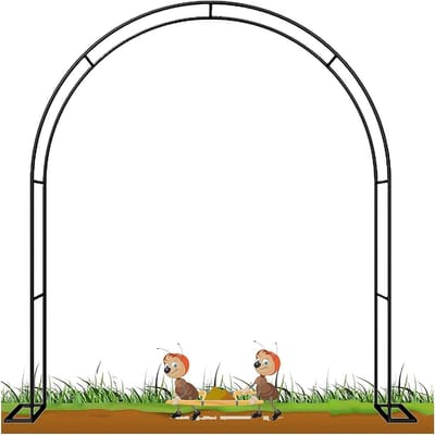 Rozenboog Metaal - Tuinboog Klimhulp - Planten Ondersteunen - Versterkte Stevige Buizen - B 180 x H 220 cm - Zwart
