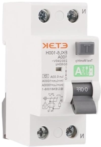 Aardlekschakelaar - Stroomonderbreker - Veiligheid Elektrisch - Thermomagnetisch - 30mA 25A - Grijs