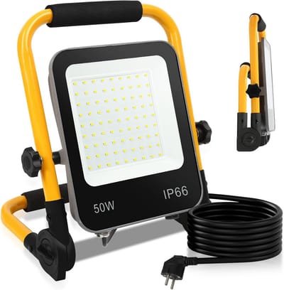 Krachtige 50W LED Bouwlamp op Statief (4000lm) - Waterdicht IP66 Werklamp Koud Wit