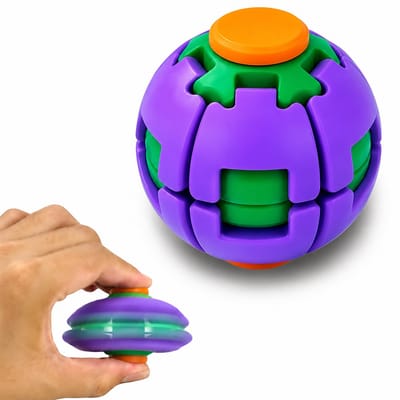 ECTEATOY® Stressbal - Fidget Toy - Druk en draai fidget spinner - 3D-geprinte Fidget Spinner Ball - Mechanisch bureau-speeltje - Verlicht stress en angst - Paars