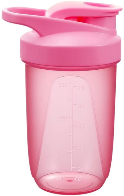 Premium Protein Shaker Wave Shaker voor het mixen van diverse ingrediënten, homogene shakerfles voor eiwitshakes, gemakkelijk schoon te maken, duurzaam en veilig, 300 ml,roze