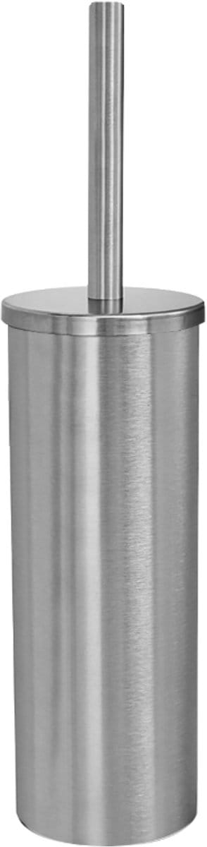 Toiletborstel Met Houder - Vrijstaand - RVS - WC Borstel Met Houder - Uitneembare emmer - Zilver
