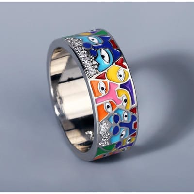 Bagues pour femmes, nouvelle collection, en émail blanc, fait à la main, motif chat adorable, unique, tendance, bijoux de fête, cadeau de Noël 10 white