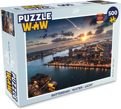 Puzzel Rotterdam - Water - Licht - Legpuzzel - Puzzel 500 stukjes