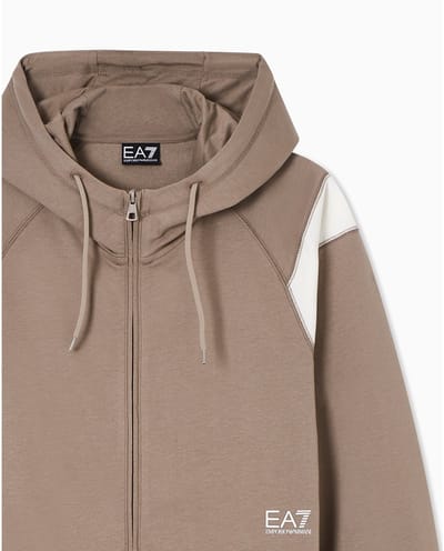 EA7 CORE IDENTITY BEIGE HOODIE