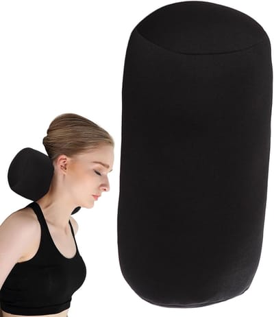 Neksteun Kussen - Reiskussen Cervicaal - Comfortabel Reizen - Zachte Microbeads Vulling - 30x16 cm - Zwart