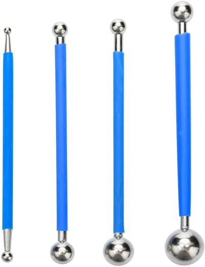 Kitset van roestvrij staal - 4delige metalen kogelset - Voor het coaten van tegelvoegen en doe-het-zelf-knutselwerkjes - Voegengereedschap voegengladmaker - Voor badkamer keukentegels - Blauw