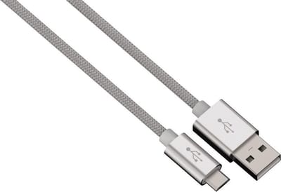 Hama Alunylon synchrokabel micro-USB-USB 1m zilver