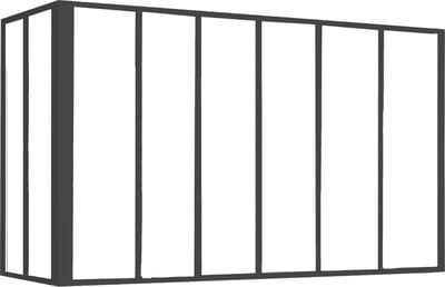 Vente-unique Hoekraam werkplaats van gepoedercoat aluminium - L180 x B60 x H105 cm (B x H) -Zwart - BAYVIEW