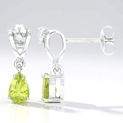 Cavill - Zilveren Druppel Oorbellen - 925 Sterling Zilver - 1,13 ct Kopertoermalijn Peervormig - 0,14 ct Zirkonia - Elegant Design