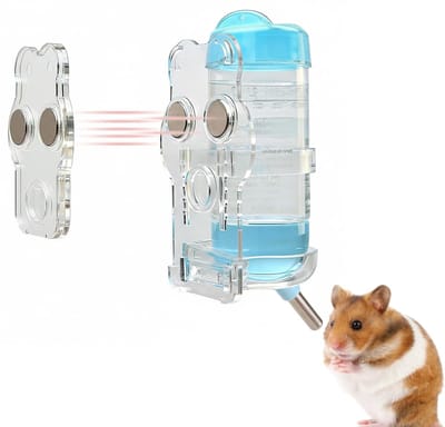 Dailygoods- Waterfles - Sterke magnetische houder - Draadloze waterfles - Duurzaam kunststof - Veilig voor huisdieren - Eenvoudig te bevestigen - Dierenfles