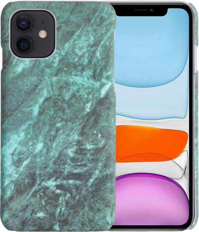 Hoesje Geschikt voor iPhone 11 Pro Max Hoesje Marmer Hardcover Fashion Case Hoes - Hoes Geschikt voor iPhone 11 Pro Max Marmer Hoesje Hardcase Back Cover - Groen