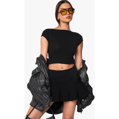 boohoo Dames Plisse Tennis Skort | Zwart | Maat: 38