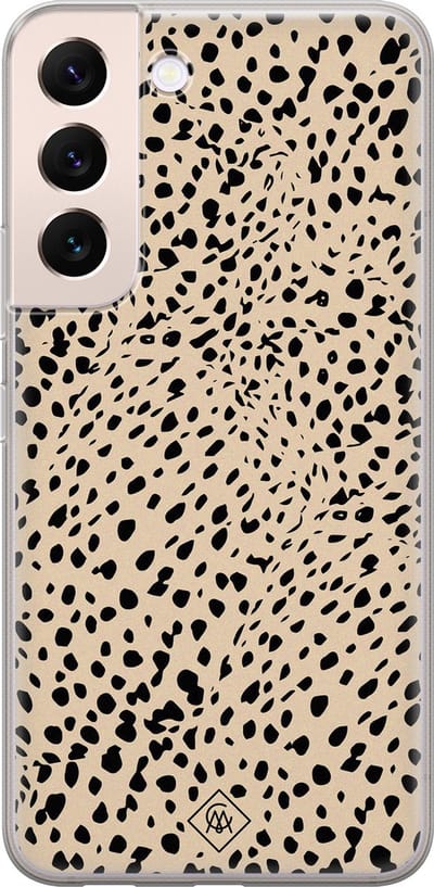 Casimoda® hoesje - Geschikt voor Samsung S22 Plus - Stippen bruin abstract - Backcover - Siliconen/TPU - Bruin/beige