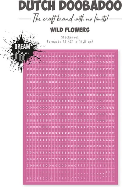 DDBD Dutch Sticker Wild Flower alfabet A5