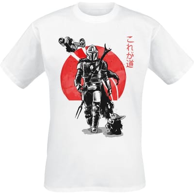 Star Wars - Disney T-shirt - The Mandalorian - Ink - S tot XXL - voor Mannen - wit
