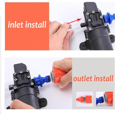 Hogedruk autowasmachineset 12V elektrische pomp + wassproeier 2 modi + voedingskabel + slangen red