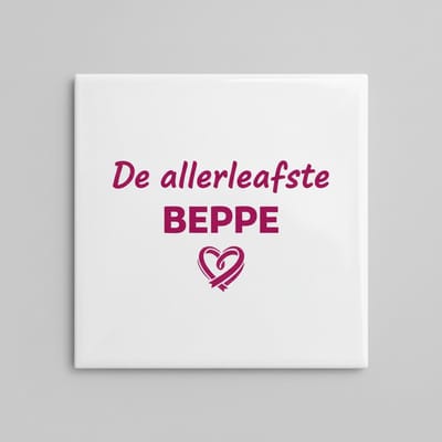 De Allerleafste Beppe Tegel 15×15 cm – Friese Grootmoeder Waardering Keramische Wandtegel – Liefdevol Hart Design Cadeau