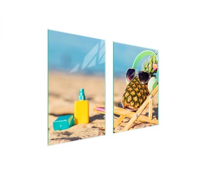 TMK ArtDeko - Serie Ananas - Glasplaat Beschermend - 65x52 cm - Hartglas