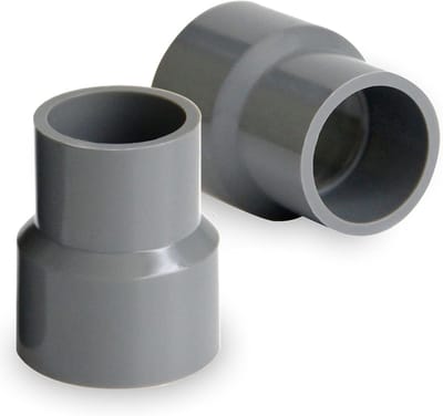 Gutter connector voor regenpijpen - PVC verbindingssleeve voor waterafvoer, reducer en koppeling DN 50/40, grijs (50 x 40 mm)