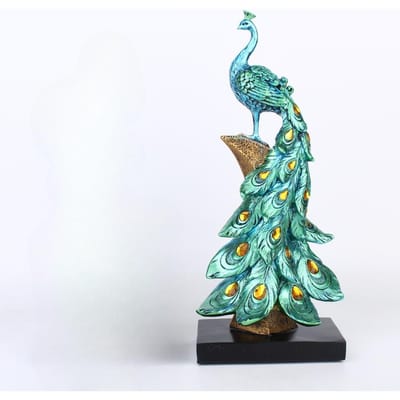 Creatieve en Modieuze Goud Blauwe Pauw Ornamenten Hars Ambachten Wijnkasten Woonkamers Huis Sfeer Decoratie Geschenken