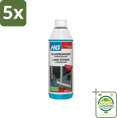 5 x HG Glasreiniger Concentraat 500 ml - Grootverpakking - Glasreiniger - Ramen Schoonmaken - Streeploos - HG Glasreiniger - Concentraat