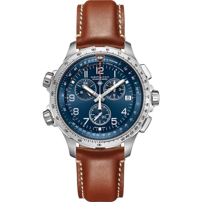 Hamilton Aviation H77922541 Khaki X-Wind GMT Horloge