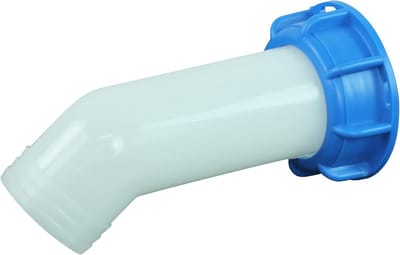 Lekaansluiting 2-delig S60 x 6 (DN50/2 inch - 60 mm) grove schroefdraad, binnendraad, met draaibare wartelmoer en afdichting, verlenging voor IBC-container, regenton, 2 stuks