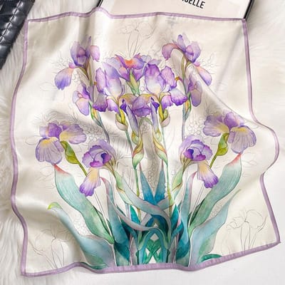 Natuurlijke Zijde Sjaal Dames Nek Vierkant Hoofdband Sjaals Bandana Mode Hijab Poncho Sjaals Pashmina Vrouwelijke Foulard 53Cm Real Silk 53x53cm beige