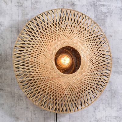 GOOD&MOJO Wandlamp Kalimantan - Bamboe - Ø60cm - Binnen Scandinavisch,Bohemian