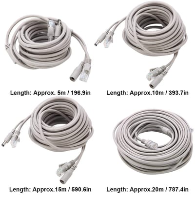OmGoods - Dailygoody - RJ45 + DC Ethernet CCTV Kabel voor IP Camera's en NVR Systemen - 10Mbps/100Mbps - Verkrijgbaar in 5M/10M/15M/20M