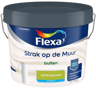 Flexa - Strak Op De Muur Buiten Zijdemat - 100% Bamboe - Mengverf - 2,5 L