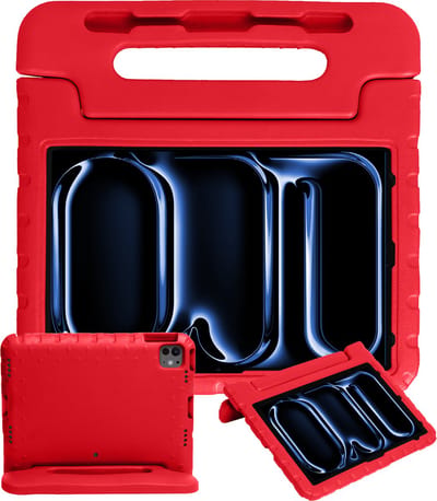 Hoesje - Geschikt voor Apple iPad Pro (2024/2025) - 13 inch - Kinderhoes Shockproof Bumper - Kidsproof Case - Tablethoes - Kinder Hoes Cover - Rood