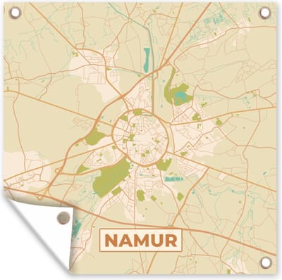 Tuin poster Kaart - Leuven - Stadskaart - Plattegrond - Vintage - 200x200 cm - Tuindoek