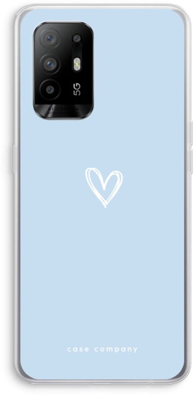 Case Company® - Hoesje geschikt voor Oppo A94 5G hoesje - Klein Hart Blauw - Soft Cover Telefoonhoesje - Bescherming aan alle Kanten en Schermrand