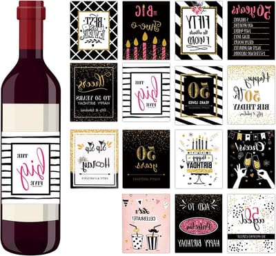EGoods - Mini Champagneflessenetiketten - Verjaardagsfeest decoratie - Wijnflessenlabel - Feestartikelen.