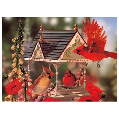 Peinture Diamant DIY Cardinaux Maison d'Oiseau Broderie Diamant Mosaïque Point de Croix 20X30CM black